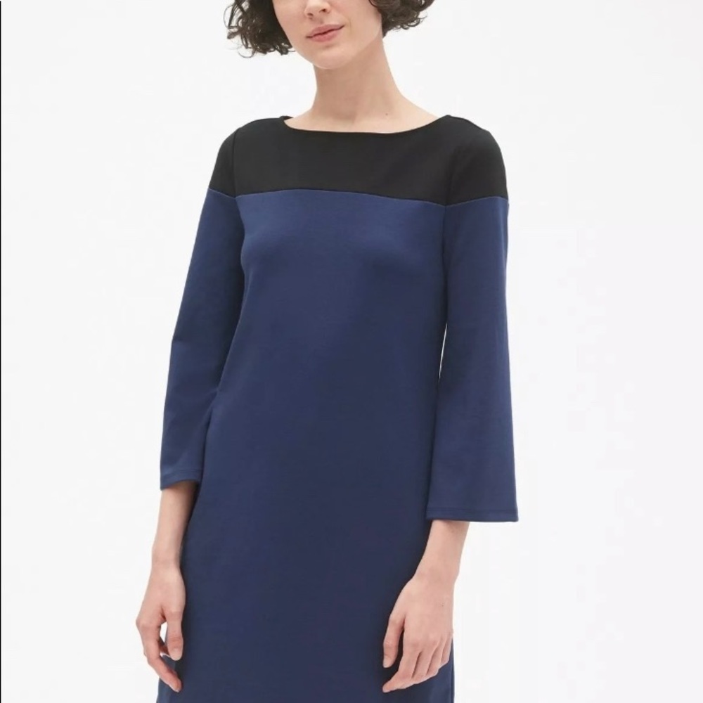 GAP Long sleeve  Shift Dress Ponte, Blue